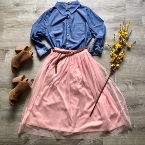 Pink Midi Skirt